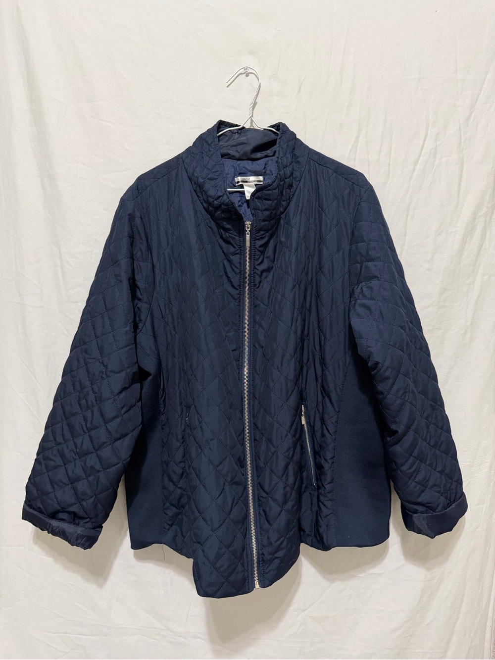 Mirror Image Women's Navy Quilted Jacket w/ Pockets Windbreaker Size XL